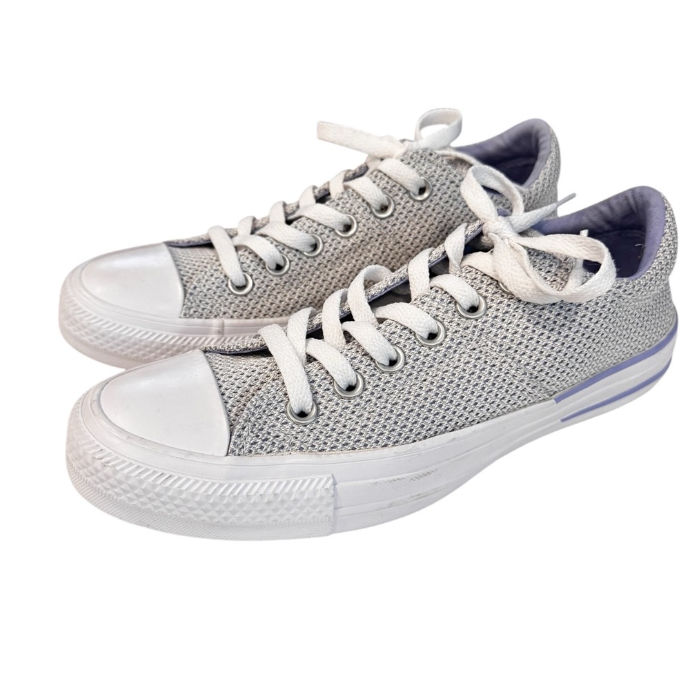 Converse All Star Women's Sneakers Size 7 Low Top Light Gray Grey White Lavender
